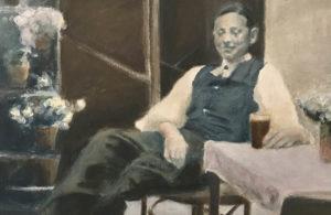 drawing-of-man-in-ole-west-clothing-sitting-at-a-table