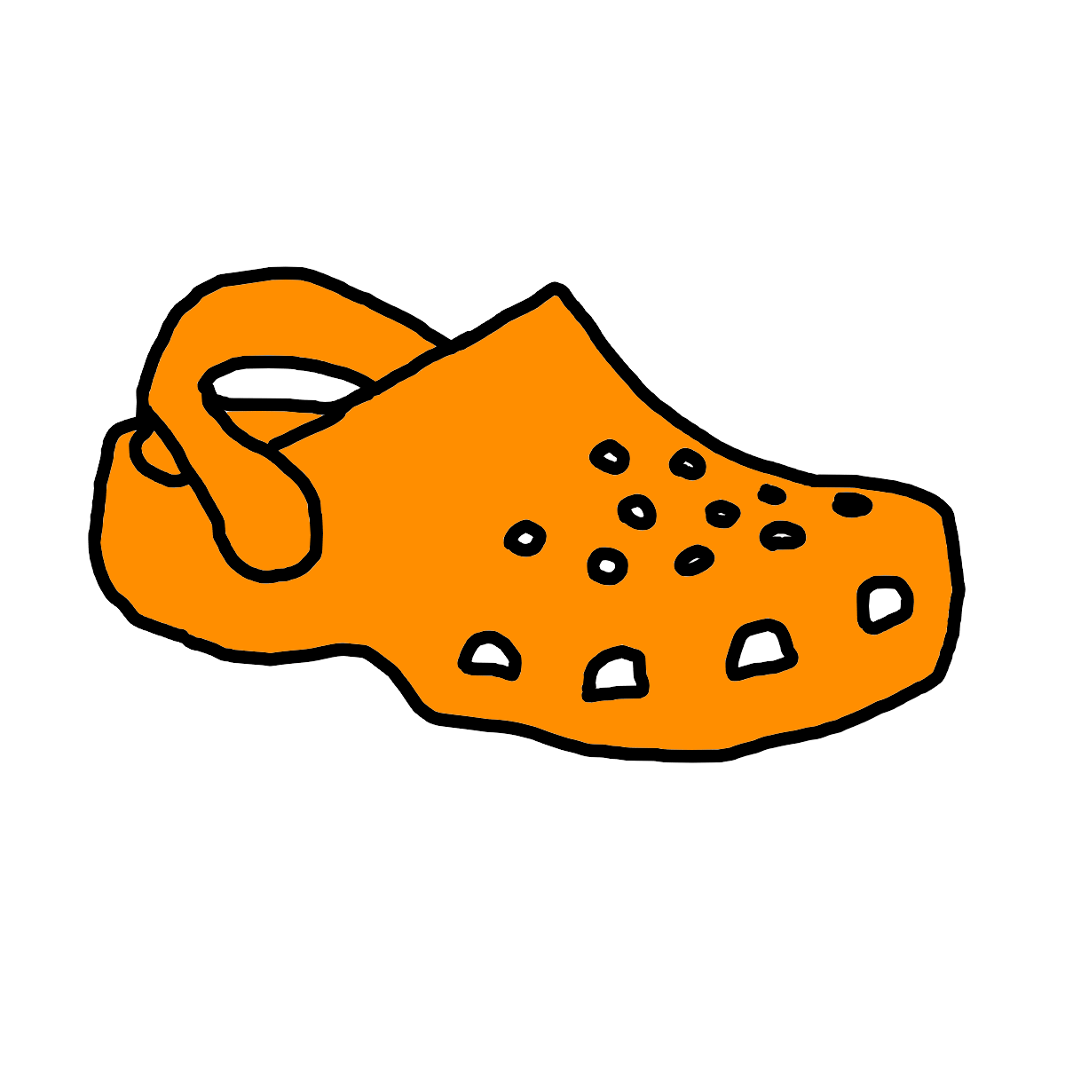 drawing of orange shoes