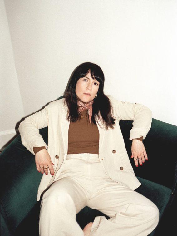woman sitting on a couch