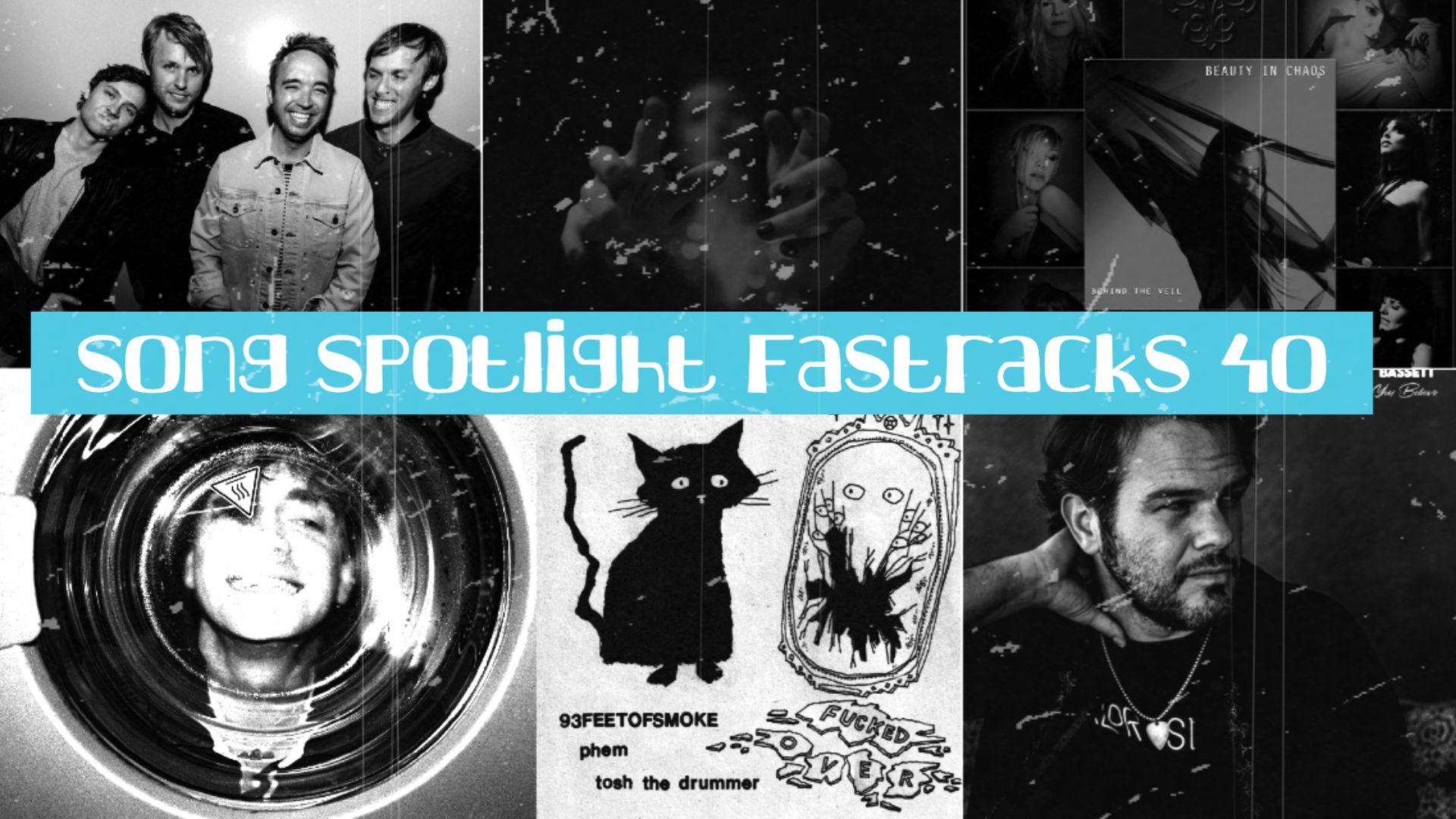 collage of 5 musicians headshots with text overlay that reads "song spotlight episode 40
