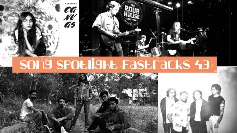 collage of 5 musicians headshots with text overlay that reads "song spotlight episode 41