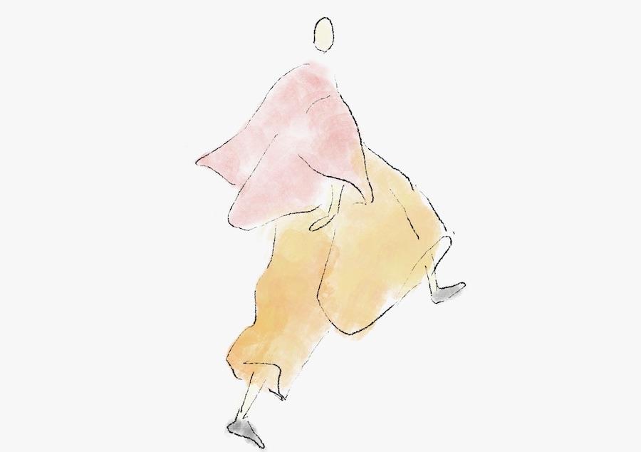 abstract drawing of a person running
