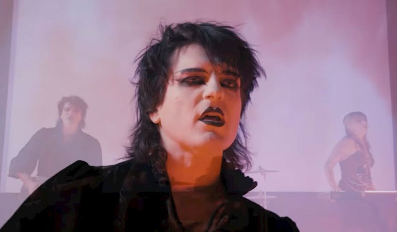 post-punk artist with black hair and black lipstick